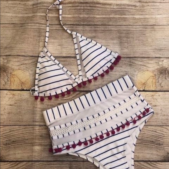 Striped High Waisted Bikini - Picture 3 of 4